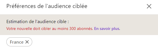 Audience ciblée sur LinkedIn limitée